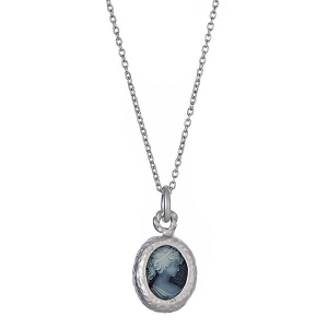 Sterling Silver Cameo Lady Necklace
