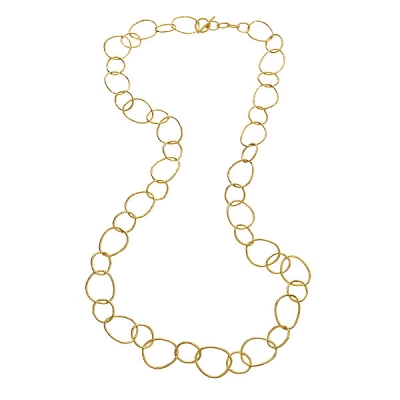 Sterling Silver 18kt Yellow Gold Glaze Eastside Girl Link Necklace