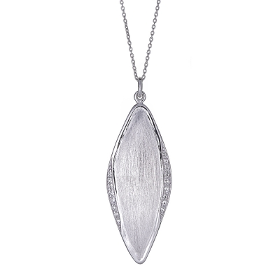 Sterling Silver White Topaz Marquis Necklace