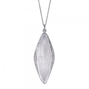 Sterling Silver White Topaz Marquis Necklace